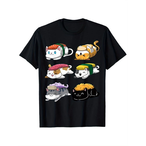 T Shirt Men's & Women's Kawaii Anime Sushi Compatible for Sushi Lovers