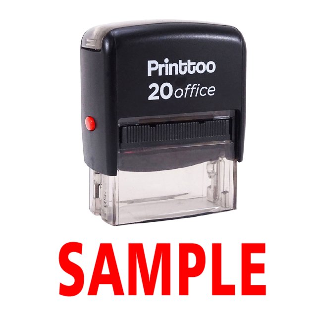 Printtoo Rubber Stamp SAMPLE Self Inking Office Stationary Stamp-Red
