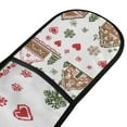 thumbnail image 4 of Yayeee Double Oven Mitt Kitchen Heat Resistant Baking 35" x7" Quilted Glove, Brown Nordic Christmas, 4 of 6
