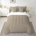 thumbnail image 3 of Homewish Brown Fashion Plaid Twin Bedding Sets 7-Piece for Teens, Modern Square Checkered Bedding Comforter Set, Chic Buffalo Reversible Sheet Sets, Luxury Bedroom Decor, 3 of 8