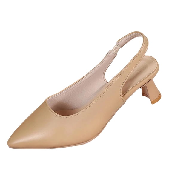 hoksml Women's Slingback Kitten Heel Pumps, Pointed Toe Closed Back Heels for Office and Party Wear