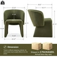thumbnail image 3 of NORDICANA Barrel Dining Kitchen Chairs Set of 2, Uphosltered Teddy Velvet Single Sofa Accent Chairs Green, 3 of 8