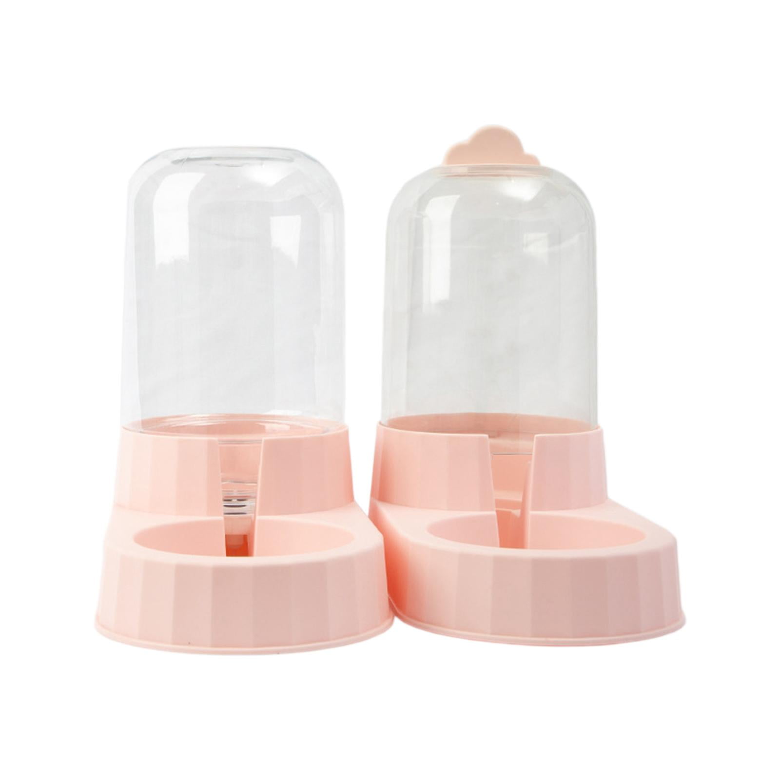 Automatic Pet Feeder Cats Feeder Container, Feeding Station Detachable Food Dispenser, Pet Bowl for Kitten, Kitty Animals Dogs Cats Household pink