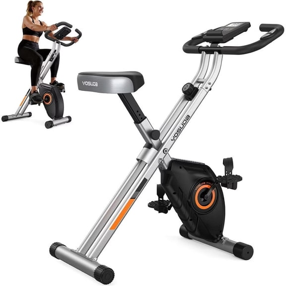 FED Fitness Yosuda Series EB4 Folding Exercise Bike, Indoor Home Stationary Bike Workout 350LB Capacity