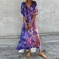thumbnail image 1 of Vedolay Spring Dresses Women's 2023 Boho Off Shoulder Long Sleeve Smocked High Waist Side Split Flowy A Line Tiered Long Maxi Dress,Purple XXL, 1 of 5