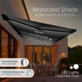 thumbnail image 2 of 10 x 8 ft Italian Series Full Cassette Motorized Patio Awning with App + Remote – Nero & Grigio (Black and Gray Stripe), 2 of 14