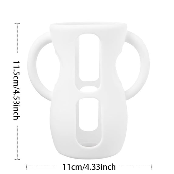 Nilnehc Silicone Baby Bottle Sleeve,Red Dual Handle Grip for 8oz Avent Natural Glass Bottles,Anti-Slip Drop Protection for Home and Travel