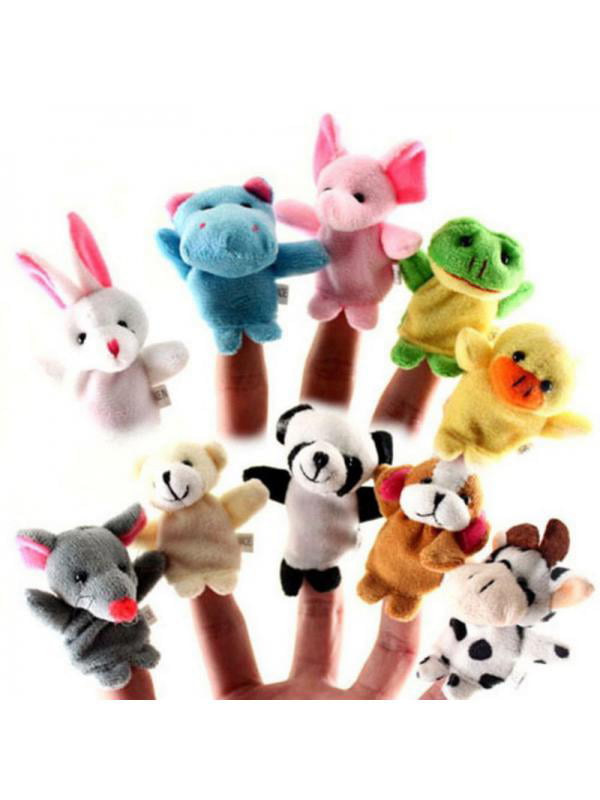 Kids Cute Mixed Animal Finger Puppets Plush Cloth Doll Development Hand Toy US 