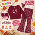 thumbnail image 4 of BTWEEN Girls 2-Piece Bow Back Top and Flare Leggings Set, Rhododendron, Size 10, 4 of 7