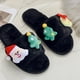 thumbnail image 5 of Zapatillas navideñas de felpa con punta abierta para mujer, cómodas, suaves, cálidas, para el hogar, informales, de algodón Wmkox8yii  hj789, 5 of 6