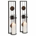thumbnail image 2 of Danya B Metal Medallion Wall Mount Pillar Candle Sconces - Set of 2, 2 of 5
