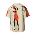 thumbnail image 6 of Lafuoo African Women Pattern Men's Cuban Collar Short Sleeve Shirt, Button-Down Resort Beach Pocket Shirt-XX-Large, 6 of 7