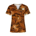 thumbnail image 4 of Women Short Sleeve Fashion Durable Loose Fitting Leisure Fashion Drawstring Printed Loose Thin section Christmas gift Sexy Lining Beige Trendy Short Sleeve Size 2XL, 4 of 5