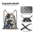 thumbnail image 4 of Xecao Exotic Blue Cat Pattern Sports Drawstring Backpack - String Swim Gym Bag with Wet Proof Pocket for Women&Men-Medium, 4 of 6