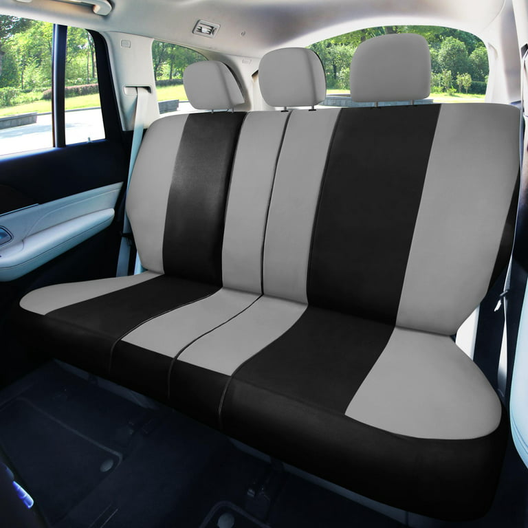 FH Group Automotive Seat Covers - Full Set Universal Fit - Gray Flat Cloth  - Car Truck SUV Interior Accessories