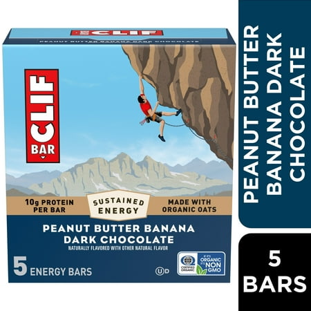 CLIF BAR Energy Protein Bars, Peanut Butter Banana with Dark Chocolate, 5ct