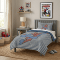 thumbnail image 2 of Marvel Spider-Man Striped 2-Piece Reversible Comforter and Pillowcase Set, Twin/Full, 2 of 9