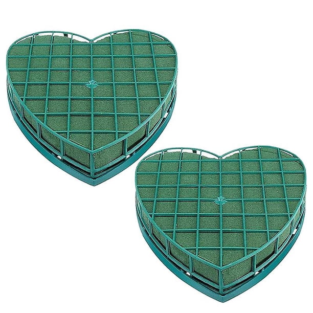 Soporte de flores en forma de corazón de espuma Floral, 2 uds., con espuma Floral para centro de mesa de boda, arreglo Floral para mesa de coche y fiesta