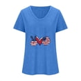 thumbnail image 3 of Camisetas Casuales de las Mujeres Gradiente Día de la Independencia Impreso Cuello Redondo, Blusa de Manga Corta para Diario, Fiesta Y Primavera Verano, 3 of 3