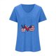 thumbnail image 4 of Camisetas Casuales de las Mujeres Gradiente Día de la Independencia Impreso Cuello Redondo, Blusa de Manga Corta para Diario, Fiesta Y Primavera Verano, 4 of 4