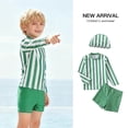 thumbnail image 2 of LRen Boys Two Piece Rash Guard Swim Set Kids Long Sleeve Swimsuits with Swim Trunks Quick Dry Bathing Suit, 2 of 9