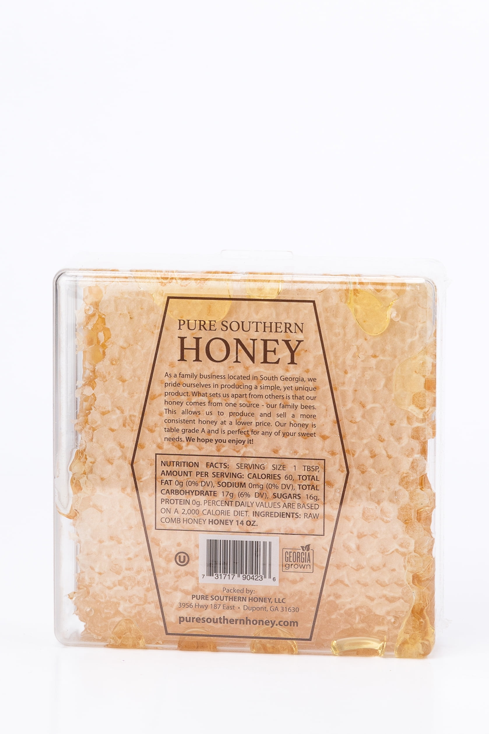 100% Authentic, USA - Made Raw Edible Honeycomb Approx. 14 oz. – Pure Southern Honey – Gourmet - Unheated - Non - GMO, No Additives, All - Natural Sweetener