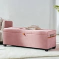thumbnail image 2 of SONGMICS HOME 43.3" Storage Ottoman Bench 27 Gal (103 L) Capacity End-of-Bed Bench Ottoman with Storage for Bedroom Jelly Pink, 2 of 8