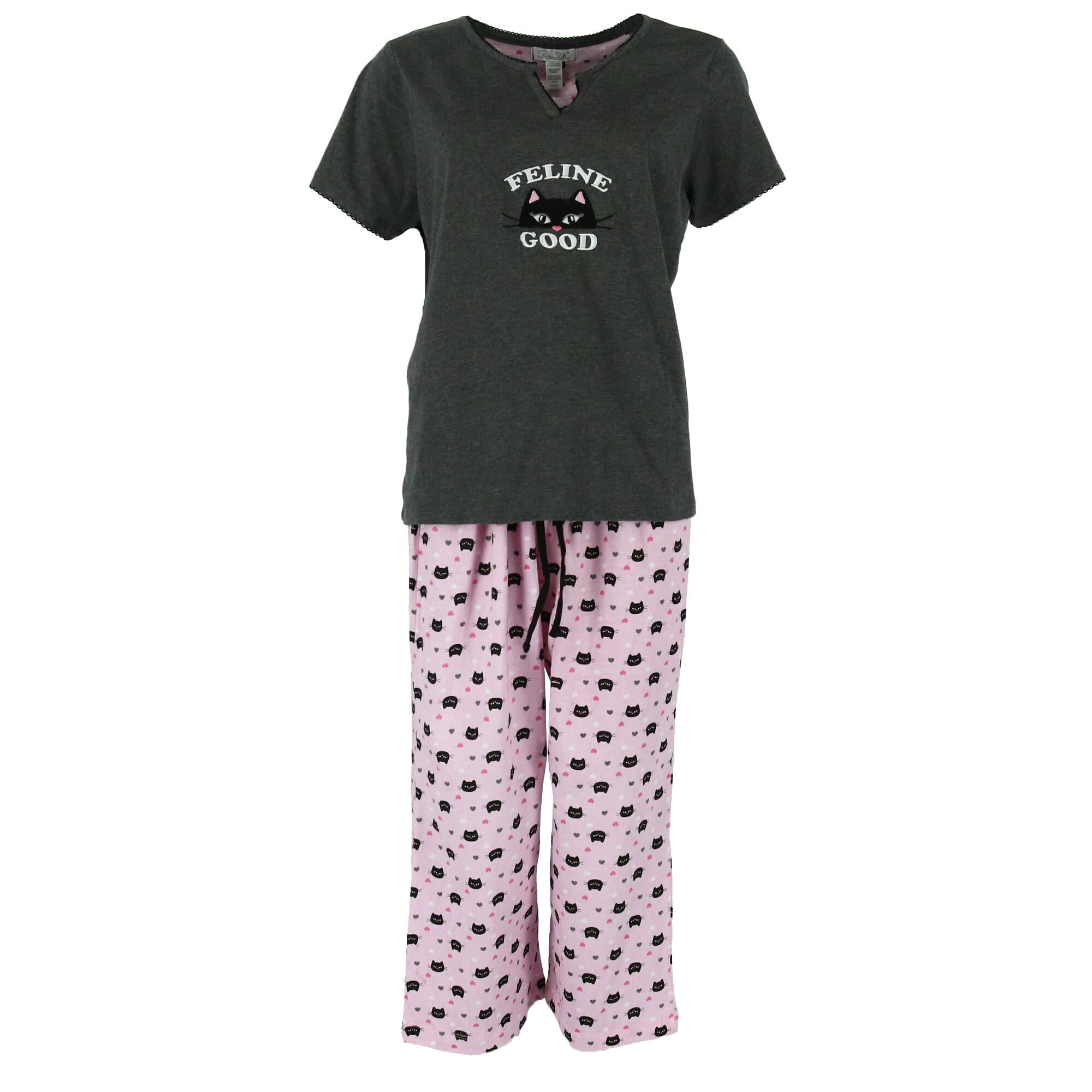 Rene Rofe Women's Plus Size Conversational Capri Pajama Set