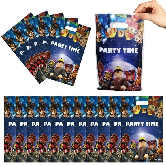 20 PCS Roblox Gift Bags Birthday Party Bags Roblox Goodie Bags Pixel Style Gamer Party Supplies Favor Bags