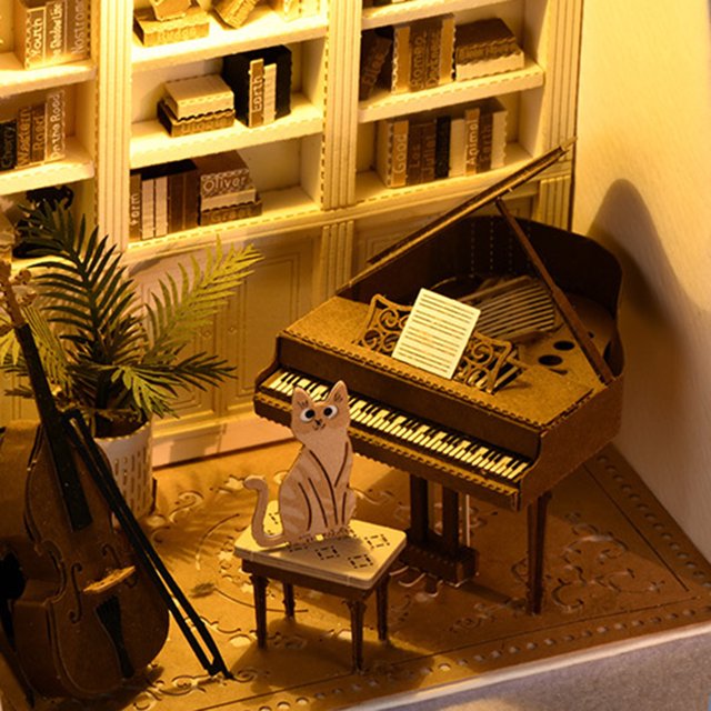 Juguete de casas de madera de jardín de Villa con decoración de muebles de Piano regalo para niños y adultos Tmvgtek libre de BPA