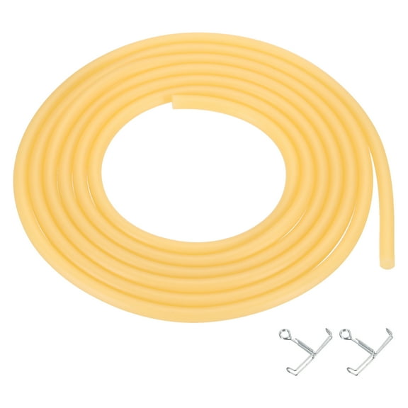 Uxcell 10 Ft Natural Latex Rubber Tubing, 1/8"(3mm) ID x 5/16"(8mm) OD Sling Shot Rubber Tubing Tube with Clamps