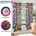thumbnail image 3 of Yayeee Window Curtains Light Filtering 63"x42" Grommet Panel Pair Home Living Room Decor, Beige Wavy Plaid, 3 of 7