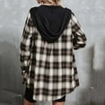 thumbnail image 5 of DeHolifer Women's Jacket Flannel Plaid Shacket Long Sleeve Button Down Shirts Jacket Coats Black S, 5 of 6