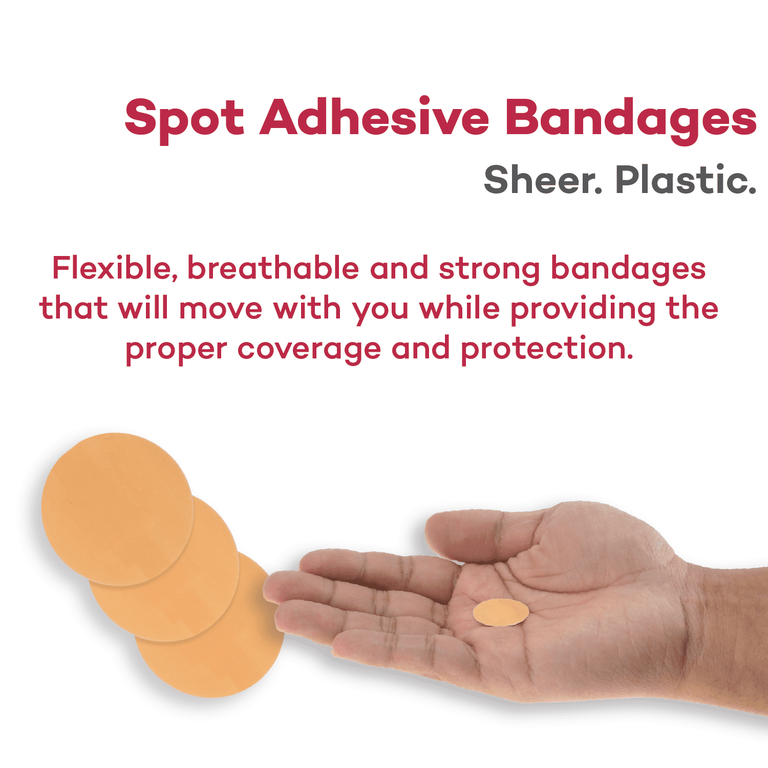 Dealmed Sheer Plastic Spot Adhesive Bandages – 100 Count (24 Pack) Bandages with Non-Stick Pad, Latex Free, Wound Care for First Aid Kit, 7/8" Diameter
