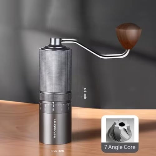M1 Manual Coffee Grinder – 7-Star Stainless Steel Conical Burr, 60-Click Adjustment, 30g Capacity for Espresso, French Press & Cold Brew