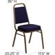 thumbnail image 2 of Songqin Trapezoidal Back Fabric Upholstered Stackable Banquet Chair, Multipurpose Stacking Chair with Padded Seat and Back, Navy Patterned/Gold, 2 of 15