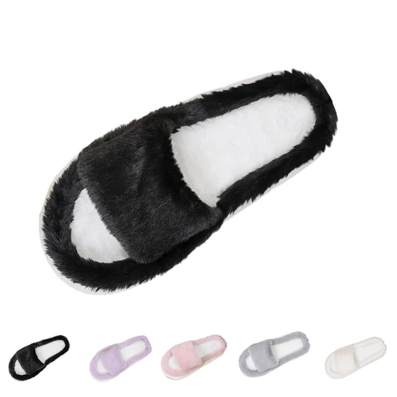 ssuyfkrb Womens Slippers,House Slippers for Women,Slippers for Women Indoor,Open Toe,Cozy,Non-slip,Black,42