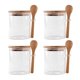 thumbnail image 1 of 4 Pack Overnight Oats Glass Containers with Lids and Spoons, Glass Jars with Spoons and Lids for Loo, 1 of 5