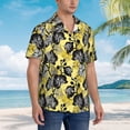 thumbnail image 3 of Sikiie Orchids Flowers Print Men's Hawaiian Shirt, Summer Beach Button Pocket Short Sleeve T-Shirt,X-Large, 3 of 7