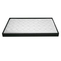 Novel Box Jewelry Display Tray Black Wood 8.25 x 14.75 x 1 Inches   36 Gem Jars & White Foam Liner