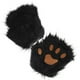 thumbnail image 1 of Un par de guantes de animales de pelo largo de piel de halloween negra, guantes de animales de pelo largo, guantes de animales guantes de invierno., 1 of 5