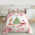 thumbnail image 2 of Castle Fairy Children Kids Santa Claus Deer Boy Girl 3 Pieces Queen Comforter Set,Christmas Tree Ultra Soft Bedding Sets,Geometric Plaid Bedding Comforter Set,Microfiber Bedroom Decor, 2 of 8
