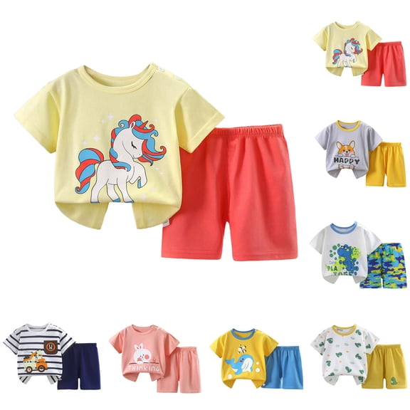 Nwiuh Toddler Baby Boy Summer Outfit Short Sleeve Letter Print T Shirt Top and Casual Shorts Set Cute Clothes 3 6 12 18 Months 2T Clothes Children's Gift(Black, 5-6 Years)