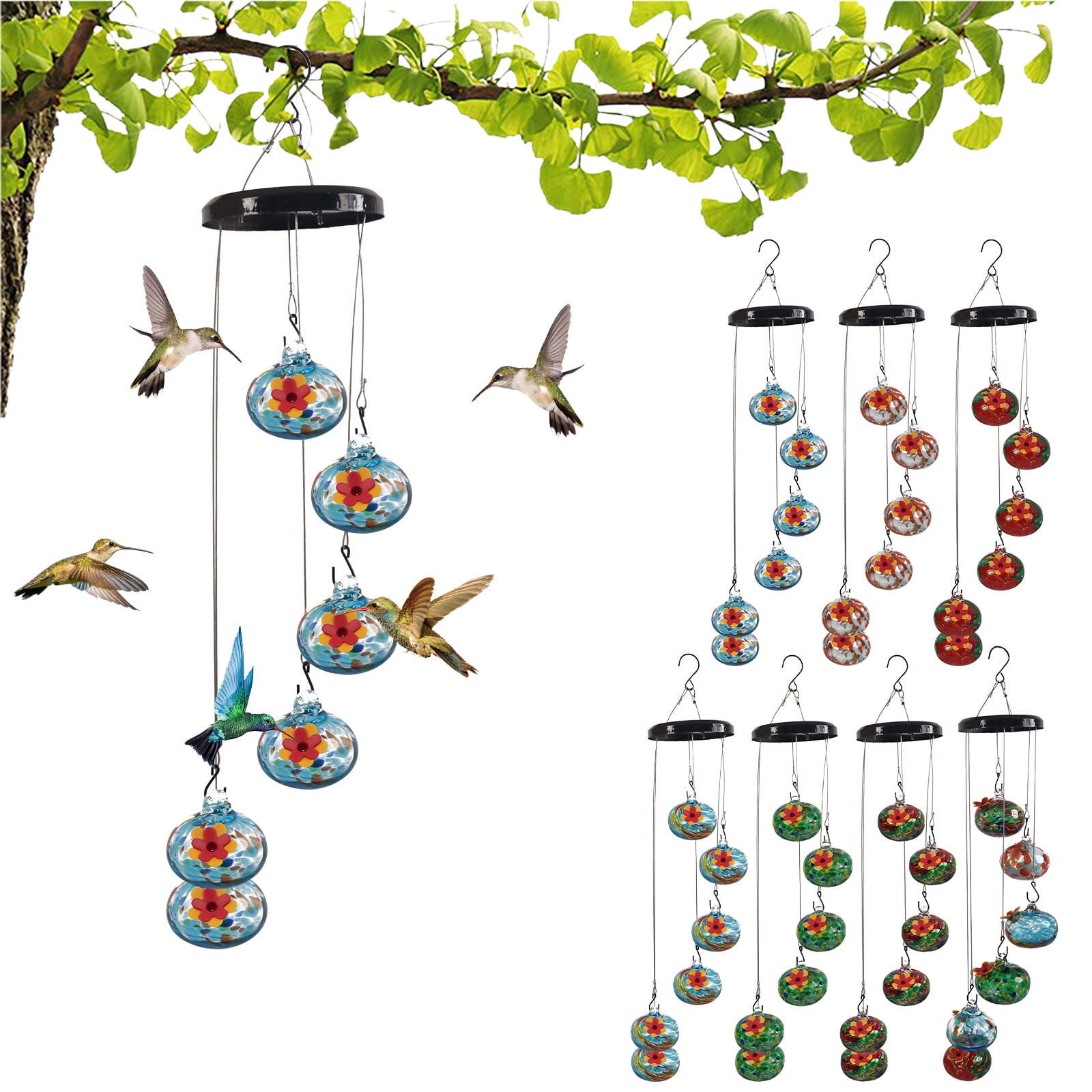 YIKA 2024 New Wind Chimes Hummingbird Feeders For Garden Yard Patio Decoration Bird Feeders Outdoor