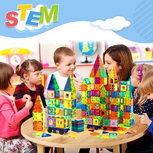 Azulejos de construcción magnéticos para niños, Bloques de apilamiento magnéticos educativ OugerToy OugerToy
