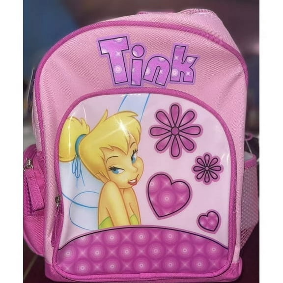 Tinker Bell 12" Toddler Backpack - Color Pink - with a BONUS Water Bottle