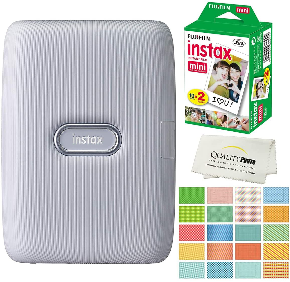 Instax Mini Link Smartphone Printer Plus Fujifilm Instax Mini Films 20 Pack. Plus Bonus All-Purpose Microfiber Cloth - Walmart.com