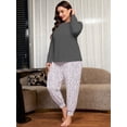 thumbnail image 6 of SHOWMALL Plus Size Pajamas for Women Long Sleeve Sleepwear Soft Loungewear 2 Piece Pjs Set with Pockets Ditsy Floral 3X, 6 of 7