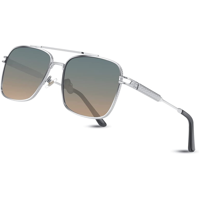 Retro Thick Aviator Sunglasses Square Pilot UV Protection Non-Polarized Amazon.com: FEISEDY Retro Thick Aviator Sunglasses for Women  main image 3