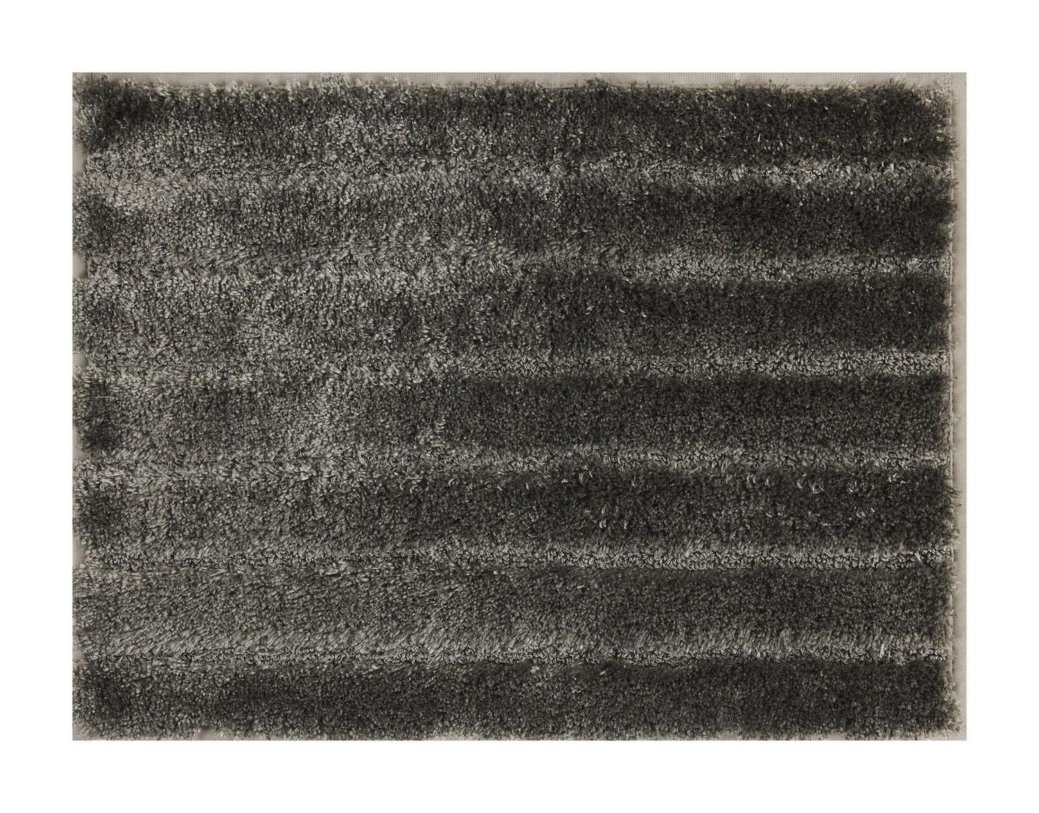 Mainstays Gray Platinum Tufted Stripe 2 Piece Bath Rug Set